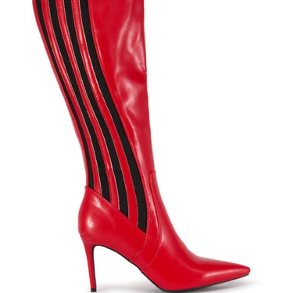 AZALEA WANG " RACE RUN WAY" RED SPORTY BOOT( BRAND NEW !!!!!!!